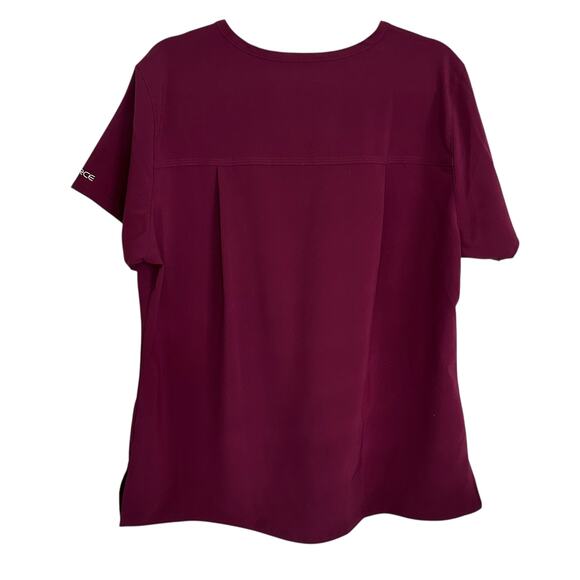 Carhartt Women’s Force Scrub Top Modern Fit V-Neck Burgundy Wine‎ Size L Pocket - Picture 6 of 8